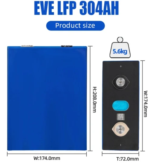 Batteria solare di grado A EVE LF304 LiFePO4 con celle prismatiche 3.2V304Ah per auto elettriche per carrelli elevatori marini con lunga durata